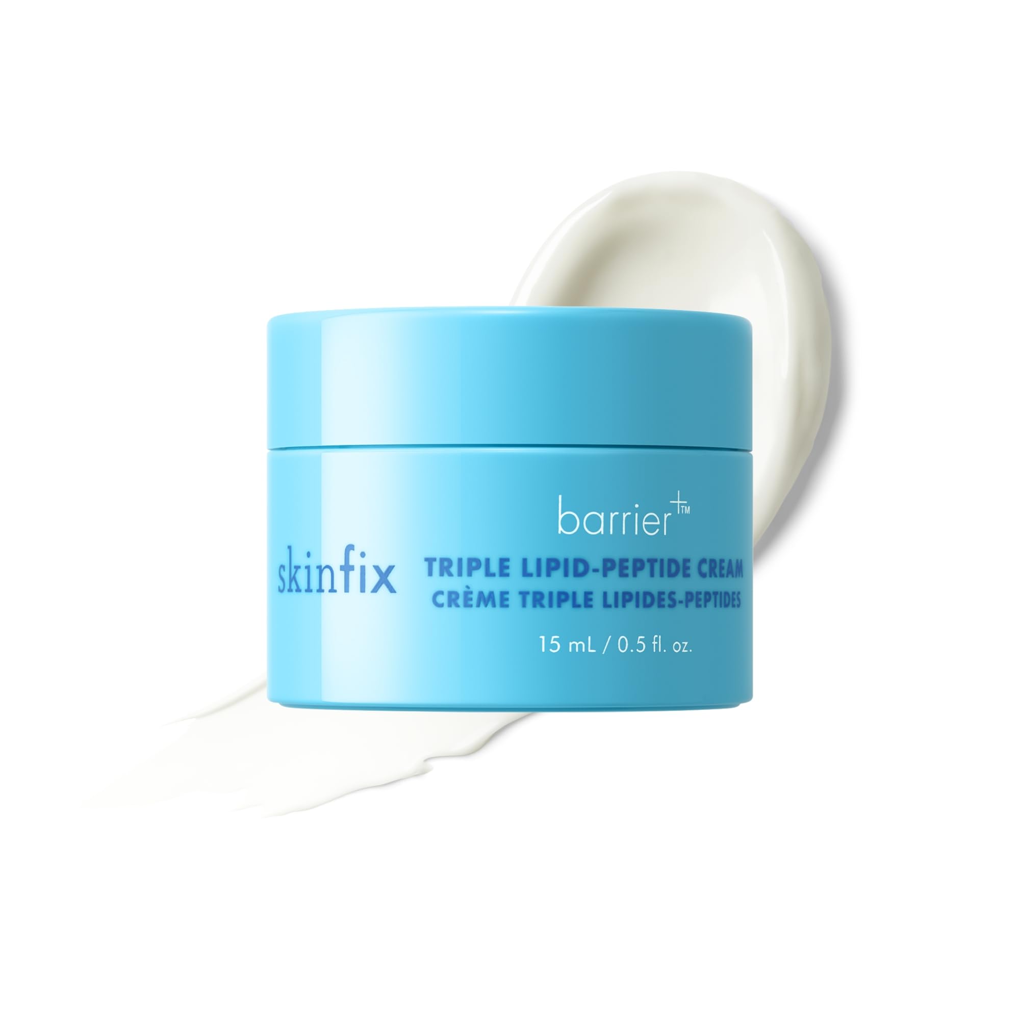 Skinfix Triple Lipid-Peptide Cream Mini jar closeup showing rich texture for hydration.