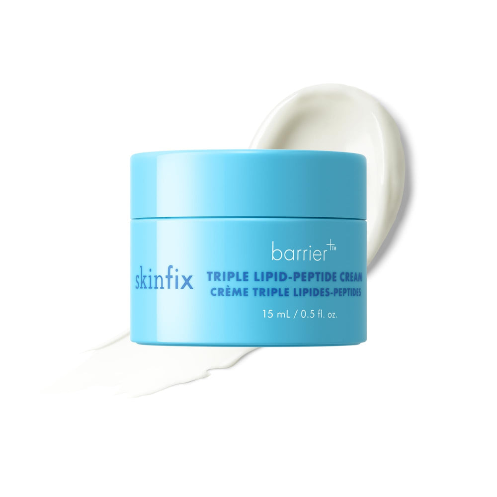 Skinfix Triple Lipid-Peptide Cream Mini jar closeup showing rich texture for hydration.