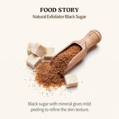 SKINFOOD 1957 Black Sugar Scrub Foam with sample included promotes try-before-buy experience.