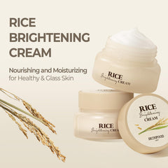 Illustration of ingredients in Skinfood 1957 Rice Brightening Cream including ferment extract