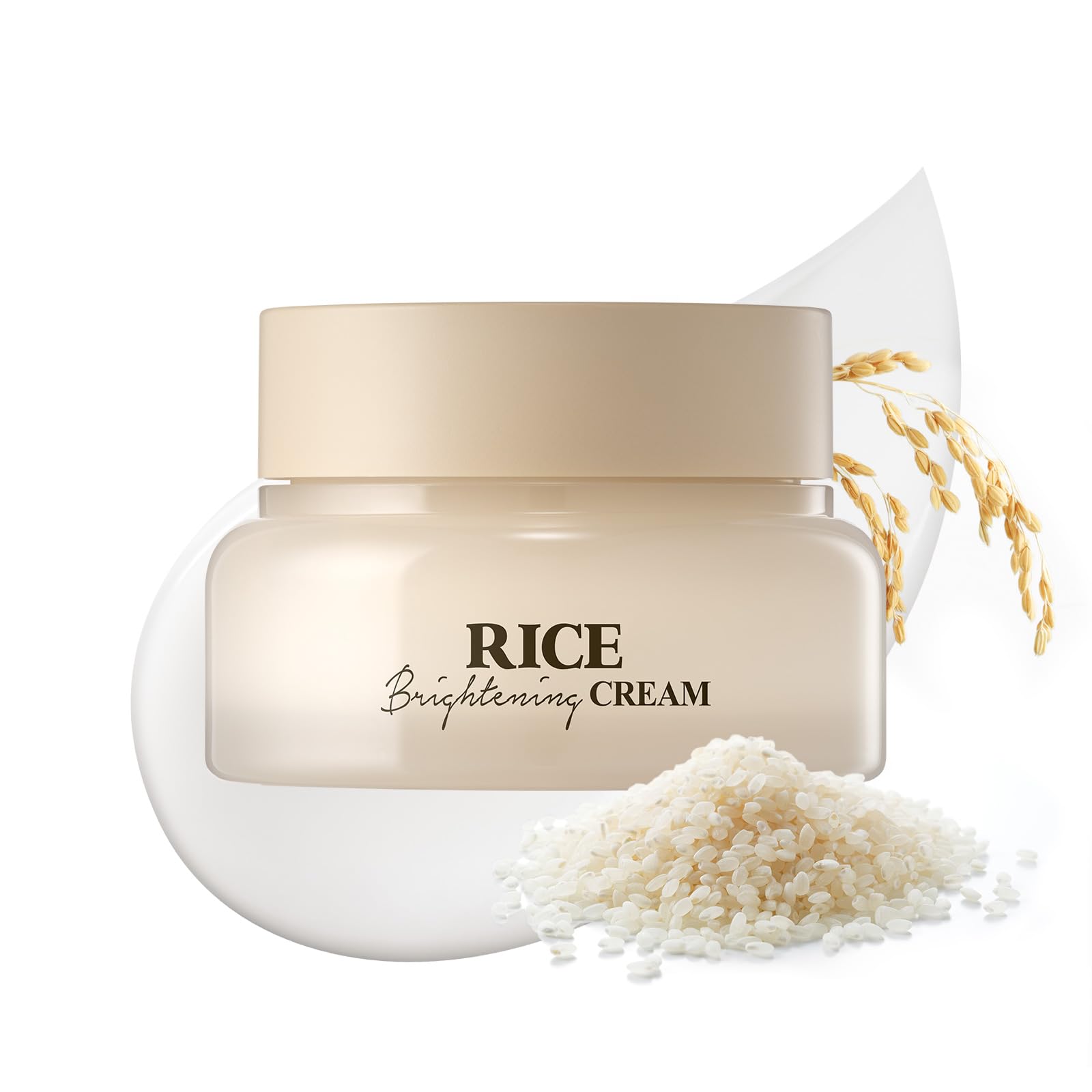 Skinfood 1957 Rice Brightening Cream jar closeup showing rich hydration for glow