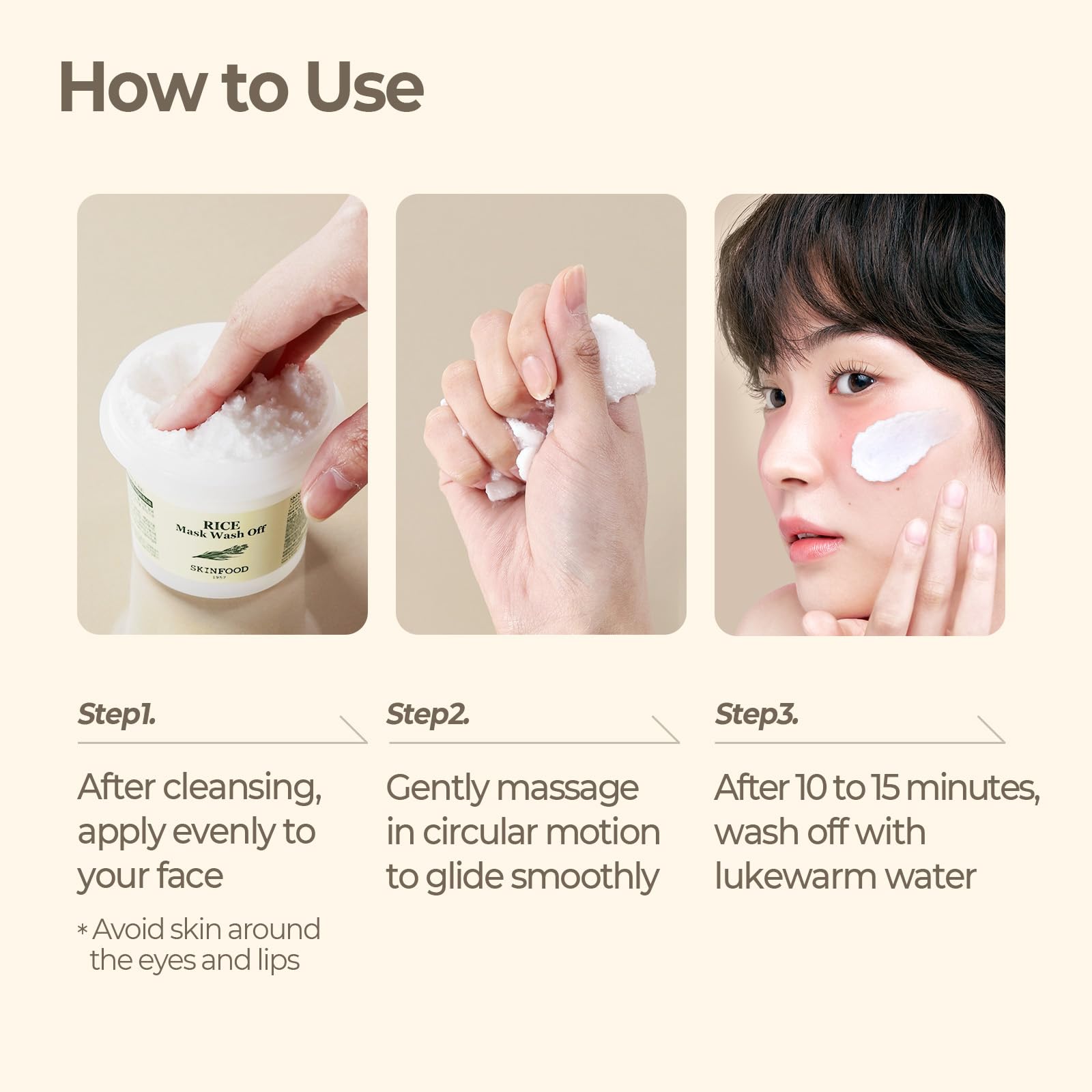 Vegan and cruelty-free icon shows SKINFOOD 1957 Rice Mask's clean beauty ethics