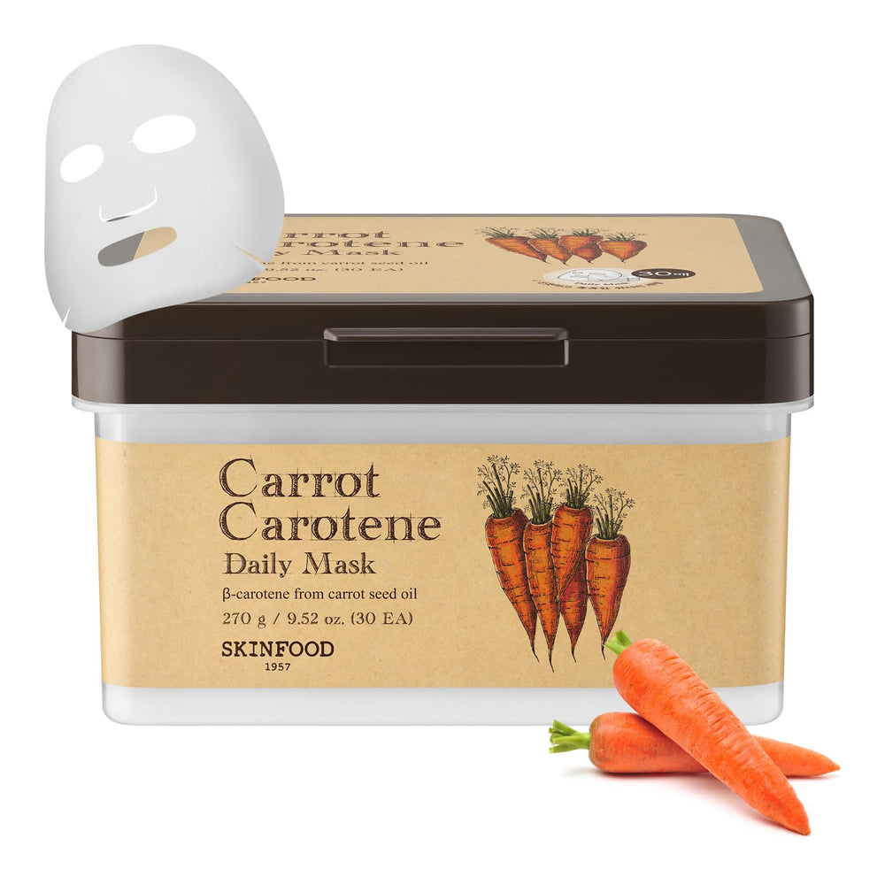 SKINFOOD Carrot Carotene Daily Mask bulk pack 30ea for convenient daily hydration