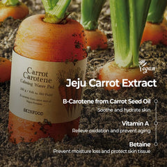 SKINFOOD Carrot Carotene Daily Mask on face close-up showing comfortable fit