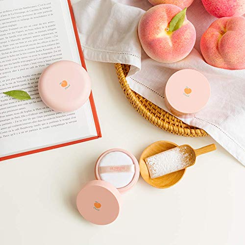 SKINFOOD Peach Cotton Multi Finish Powder scent image hints peach fragrance for daily freshness.