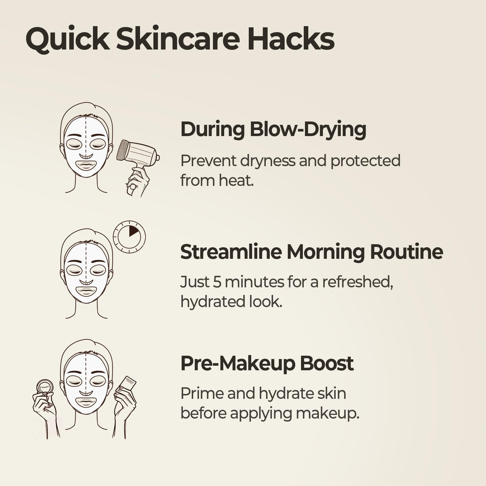 Morning routine with SKINFOOD Rice Daily Mask for a fast refresh