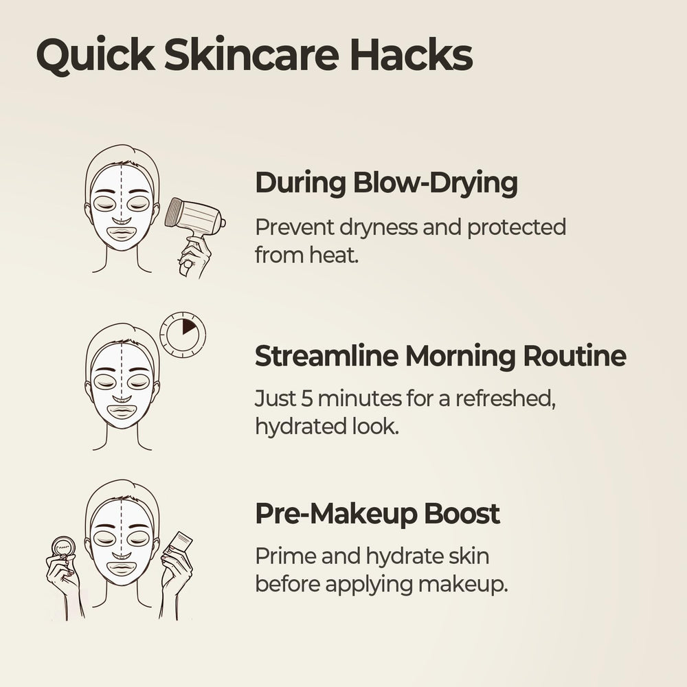 Morning routine with SKINFOOD Rice Daily Mask for a fast refresh