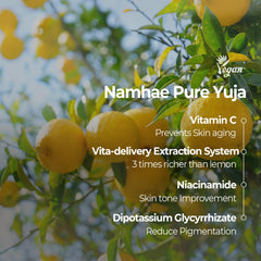 SKINFOOD Yuja C Vita Daily Mask essence application demonstrates even distribution and rapid absorption.