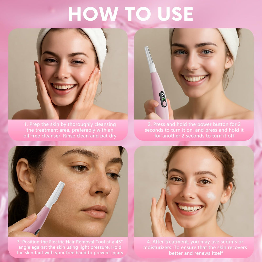 Skinharbor Sonic Dermaplane in-use image demonstrating skin-smoothing effect