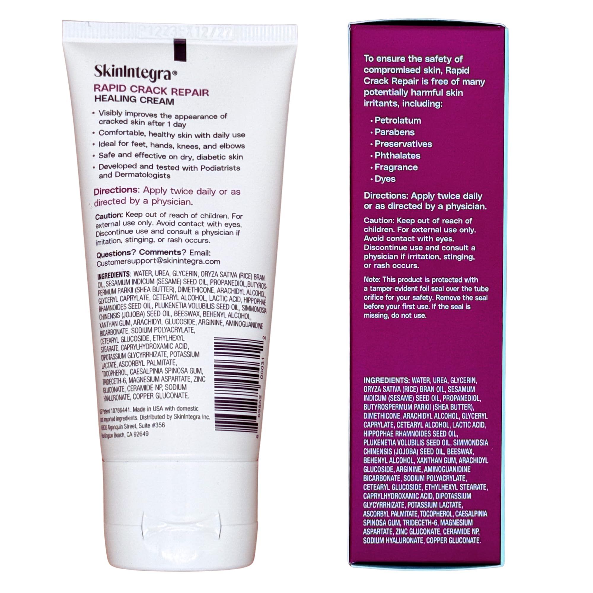 SkinIntegra Rapid Crack Repair Cream podiatry context highlights foot care support.