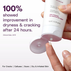 SkinIntegra Rapid Crack Repair Cream texture swatch showing deep hydration for rough skin.