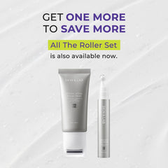 skinlab retinol lifting roller shows lifting effect and bright eye area.