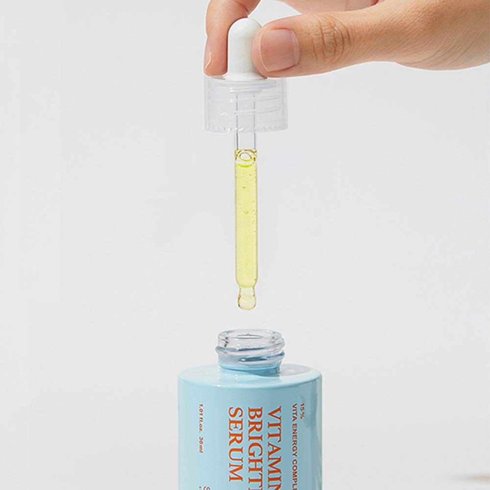 SKIN&LAB Vitamin C Serum dropper pouring for easy application.