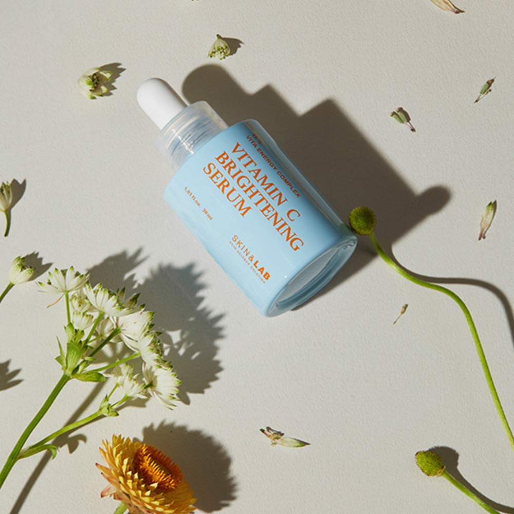 SKIN&LAB Vitamin C Serum texture closeup reveals lightweight, refreshing feel.