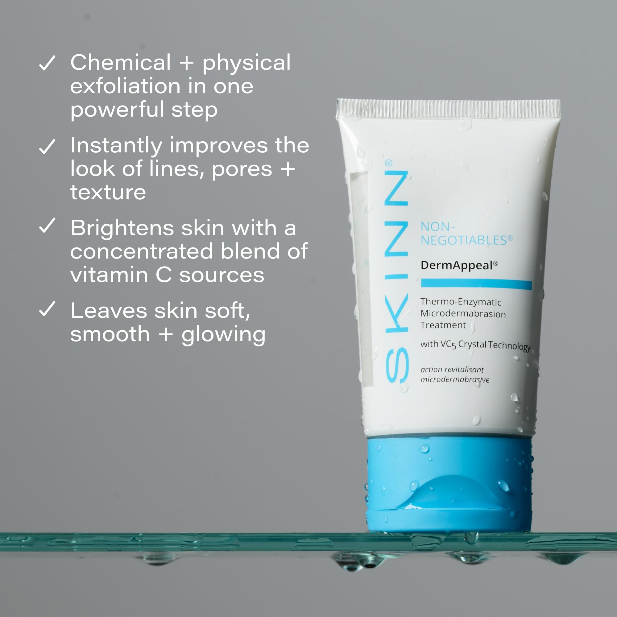 SKINN DermAppeal fruit enzymes at work on dull surface texture