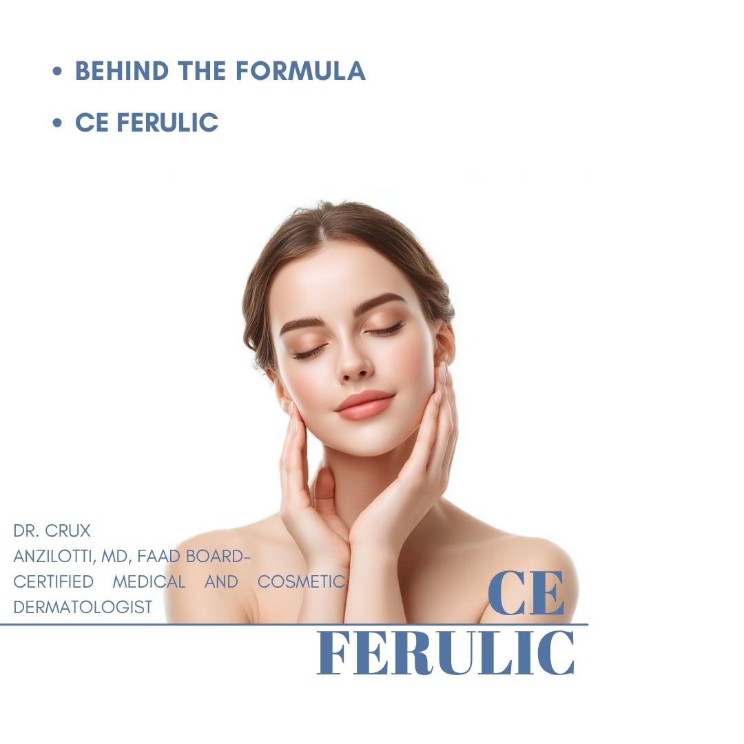 SkinovaCeuticals C E Ferulic serum texture closeup communicates silky, fast-absorbing hydration