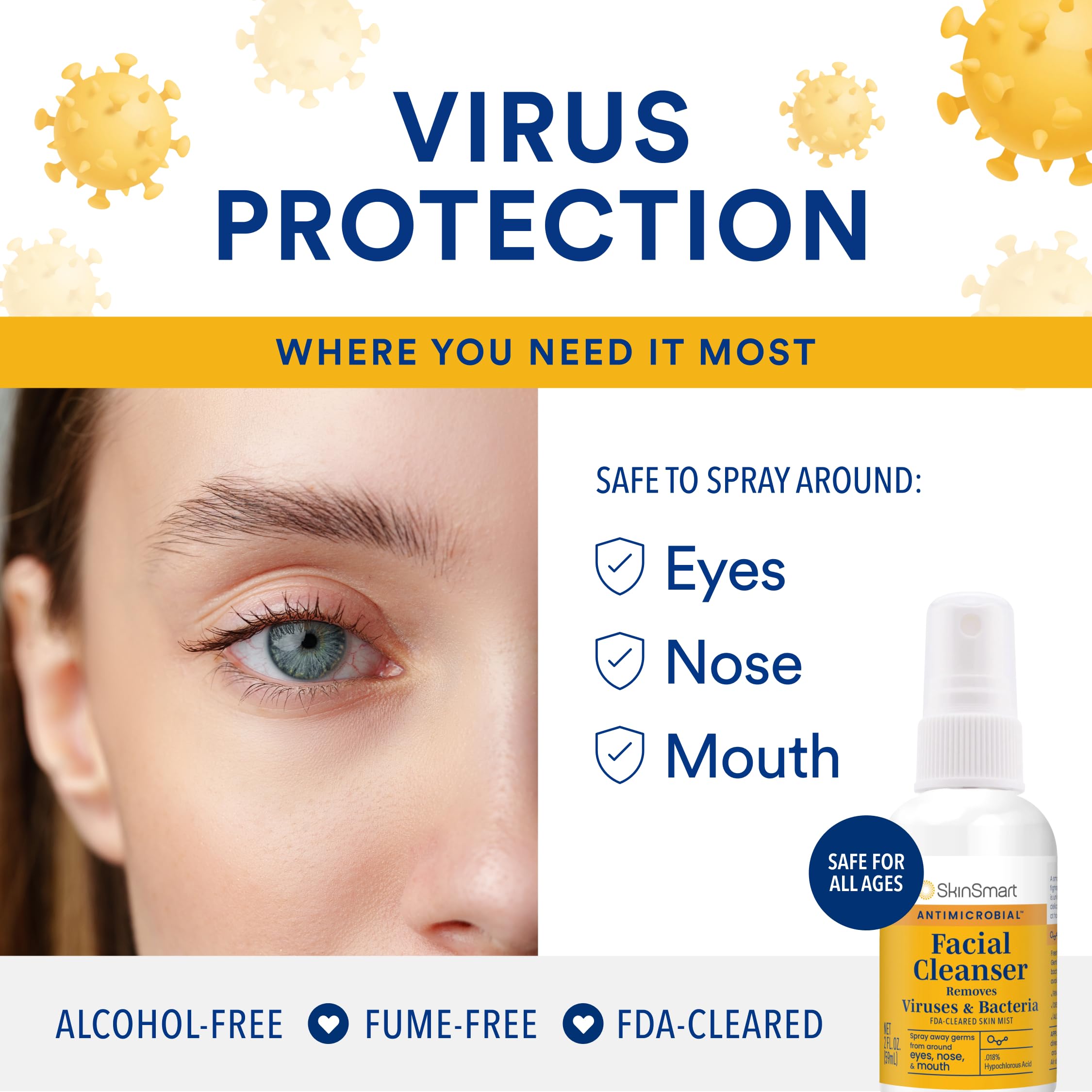 SkinSmart Antimicrobial on-the-go protection in public spaces like transit and stores