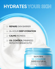 SKINTIFIC 5X Ceramides barrier cream texture closeup shows silky non-greasy finish
