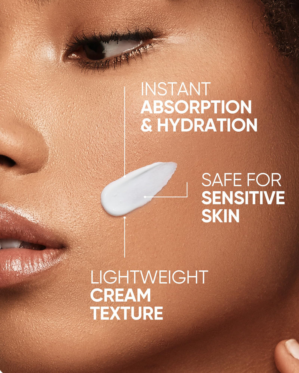 SKINTIFIC 5X Ceramides with Hyaluronic Acid image suggests instant absorption and cooling veil