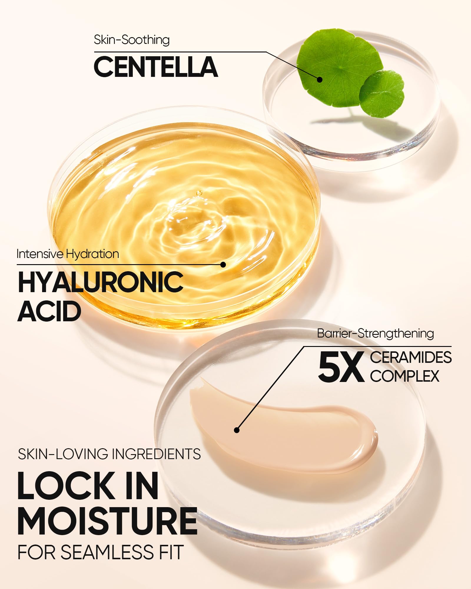 SKINTIFIC formula includes ceramides, centella, and hyaluronic acid for skin comfort