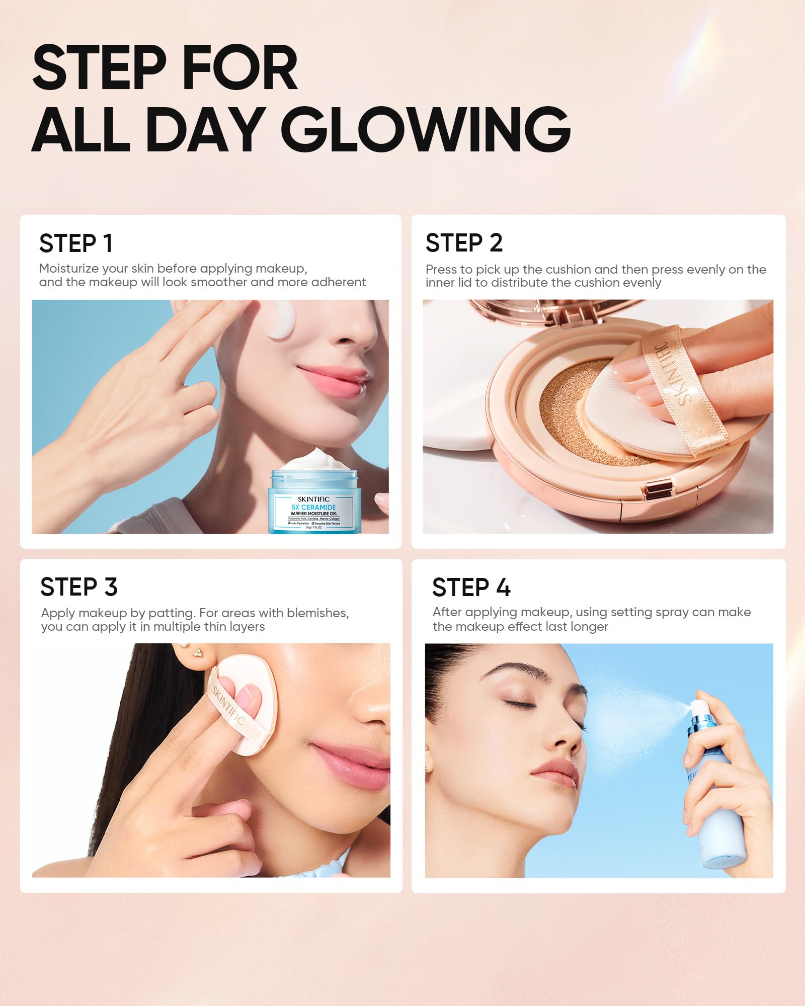 SKINTIFIC cushion oil-control reduces shine in humid days