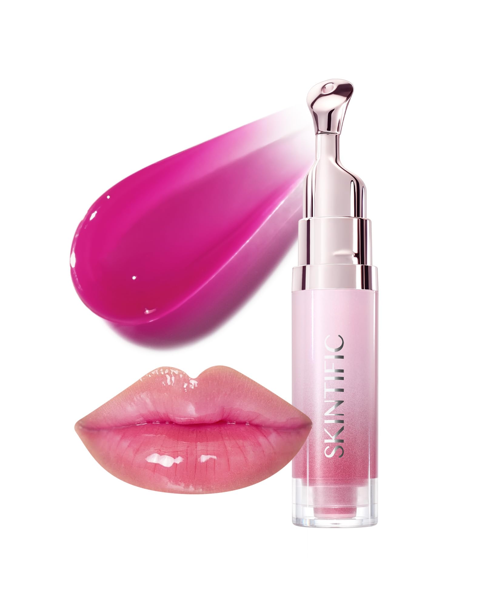 SKINTIFIC lip serum bottle pour hints at brightening and deep hydration