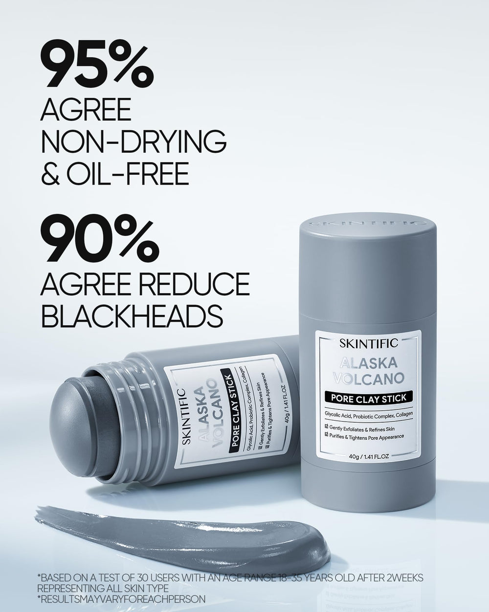 SKINTIFIC mask stick visibly dries faster than traditional masks during use