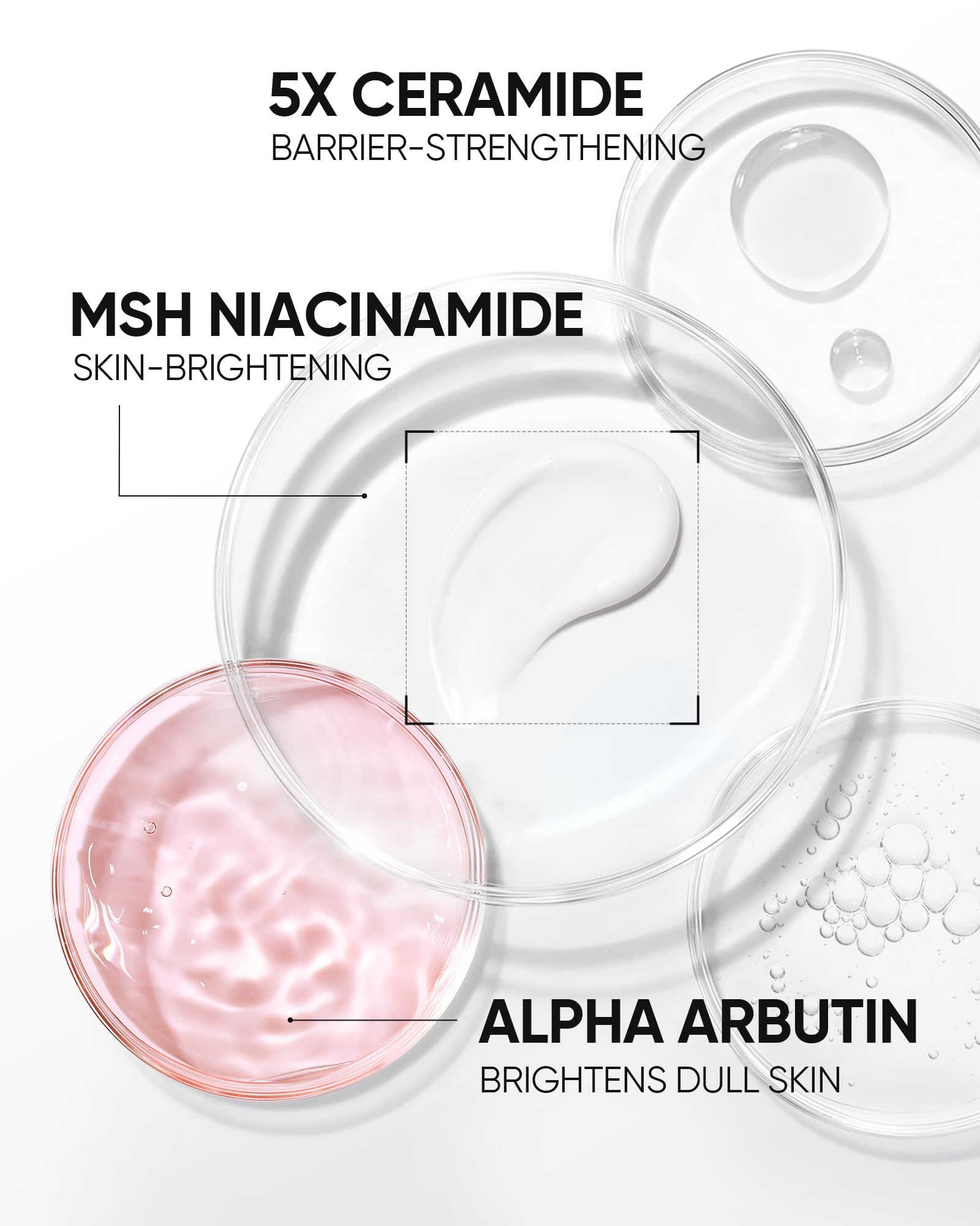 Skintific MSH Niacinamide Ceramides label emphasizes barrier support