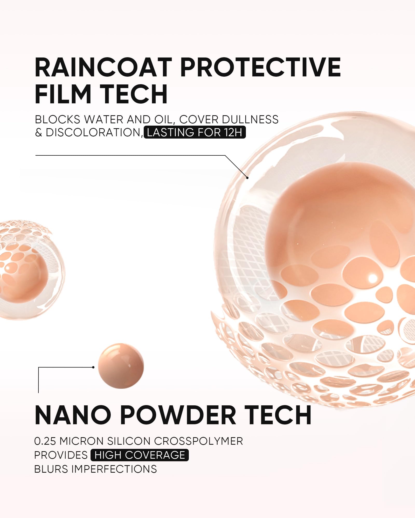 SKINTIFIC Rubycell teardrop puff ensures precise blending around nose and eyes.
