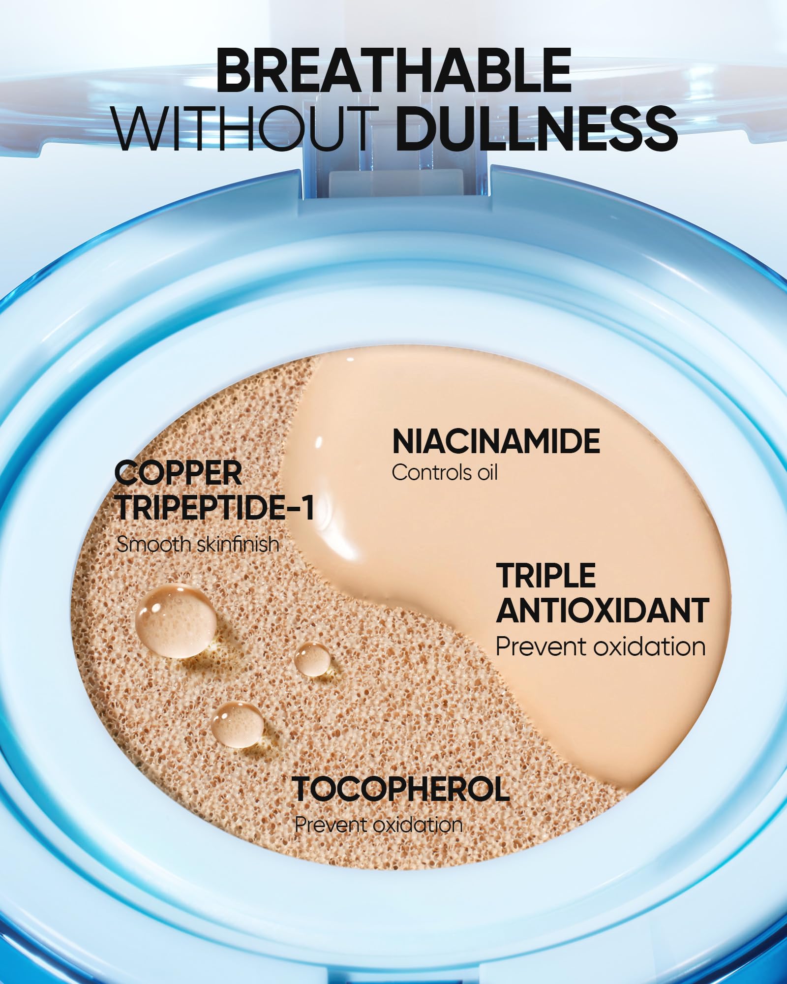 Skintific Velvet cushion provides 12h oil-control for shine-free skin.