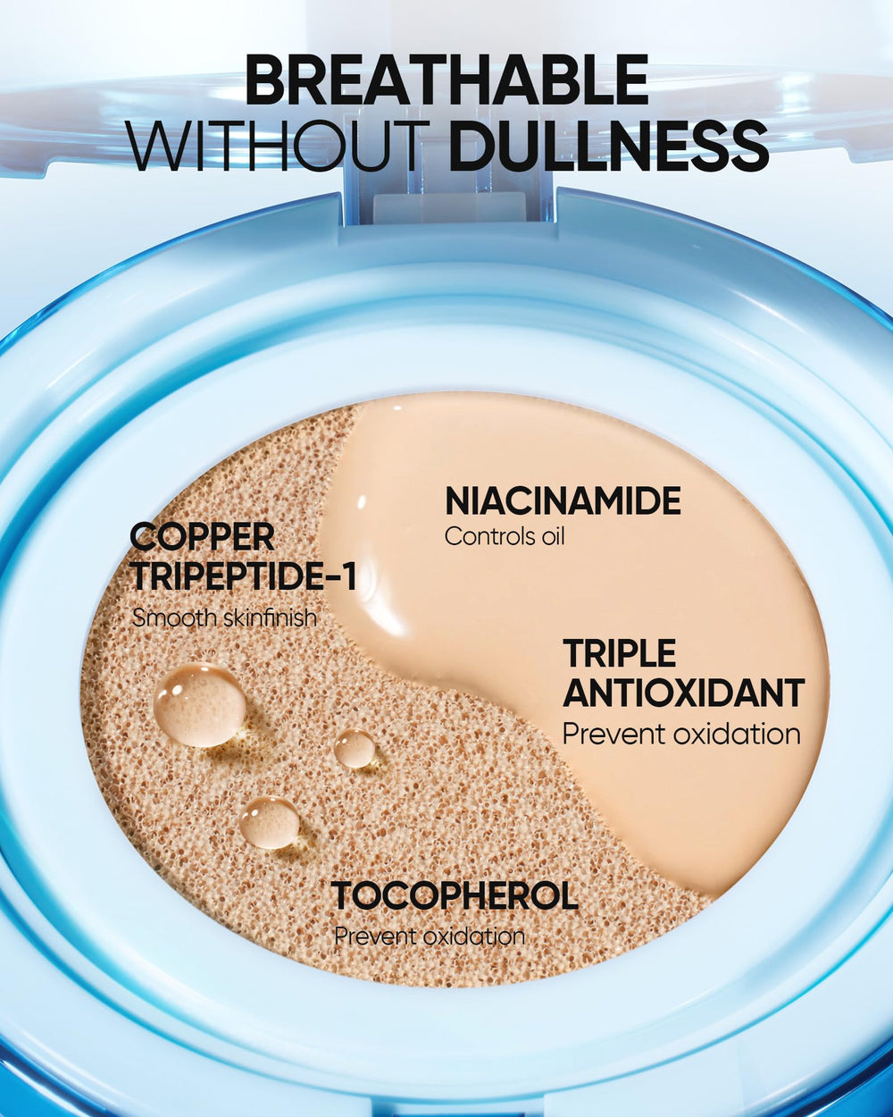 Skintific Velvet cushion provides 12h oil-control for shine-free skin.