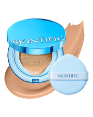 Skintific Velvet Matte Cushion compact close-up shows long-lasting coverage.
