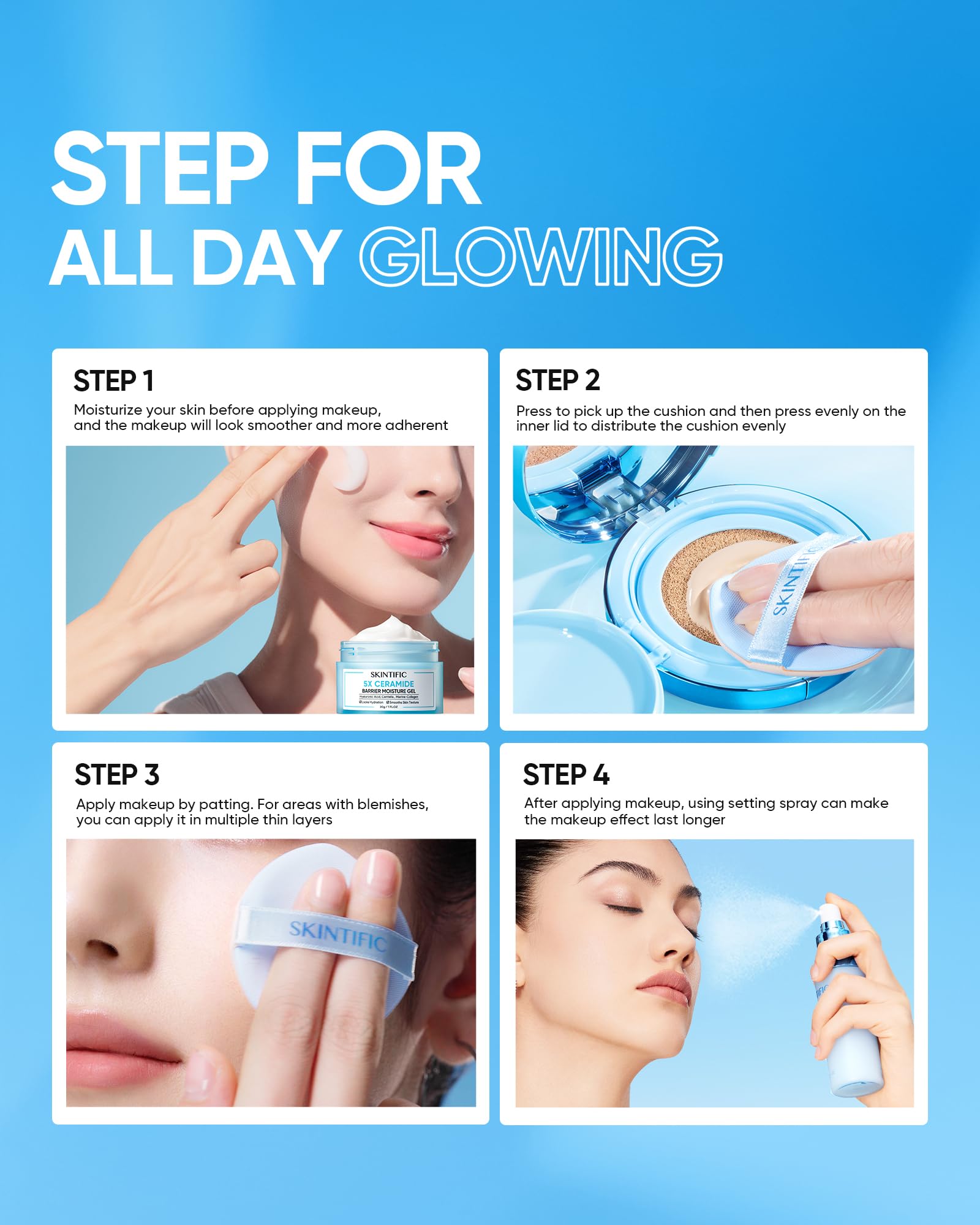 SKINTIFIC Velvet Matte Cushion packaging emphasizing antioxidant ingredients