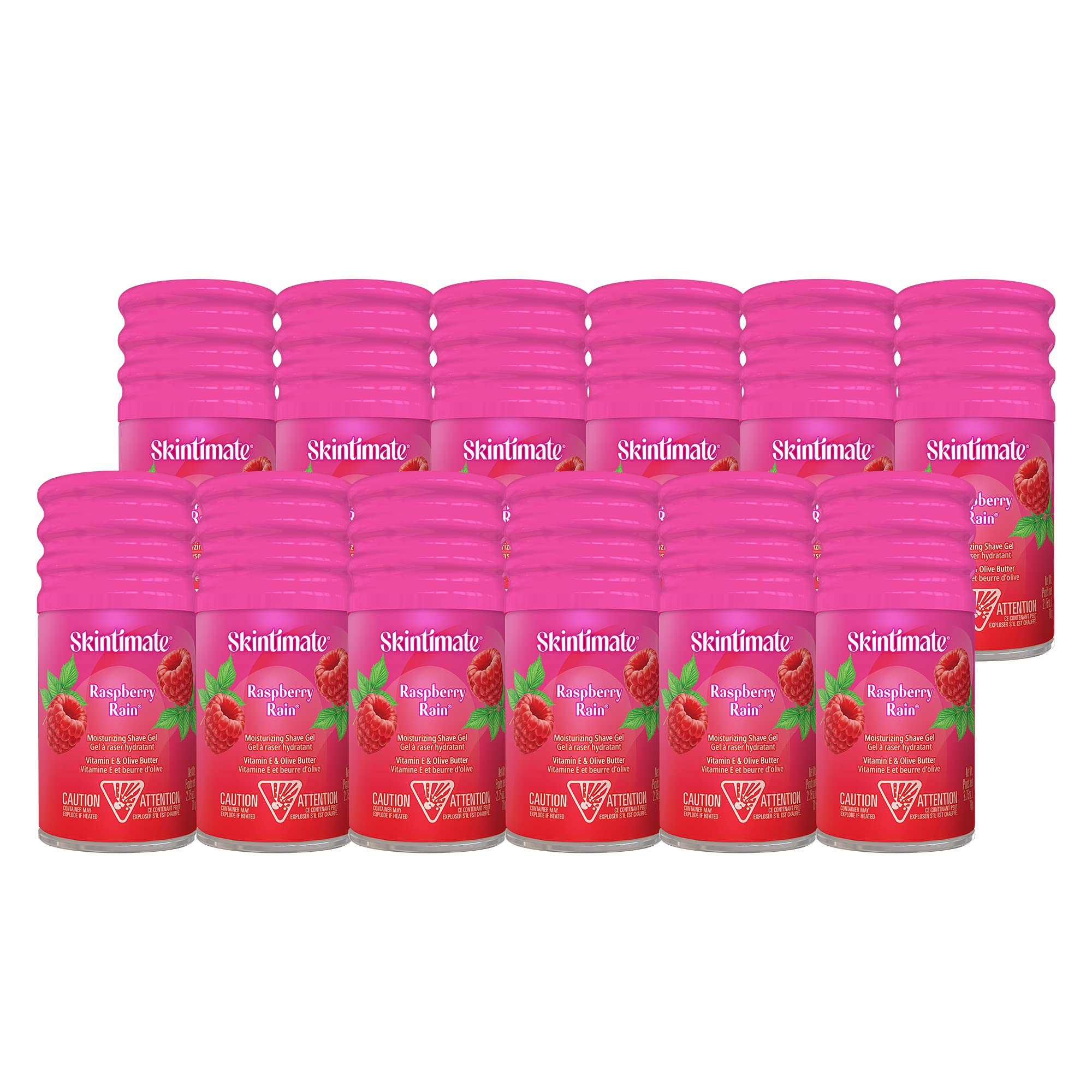 Skintimate Raspberry Rain bottle showing easy dispense for smooth shave