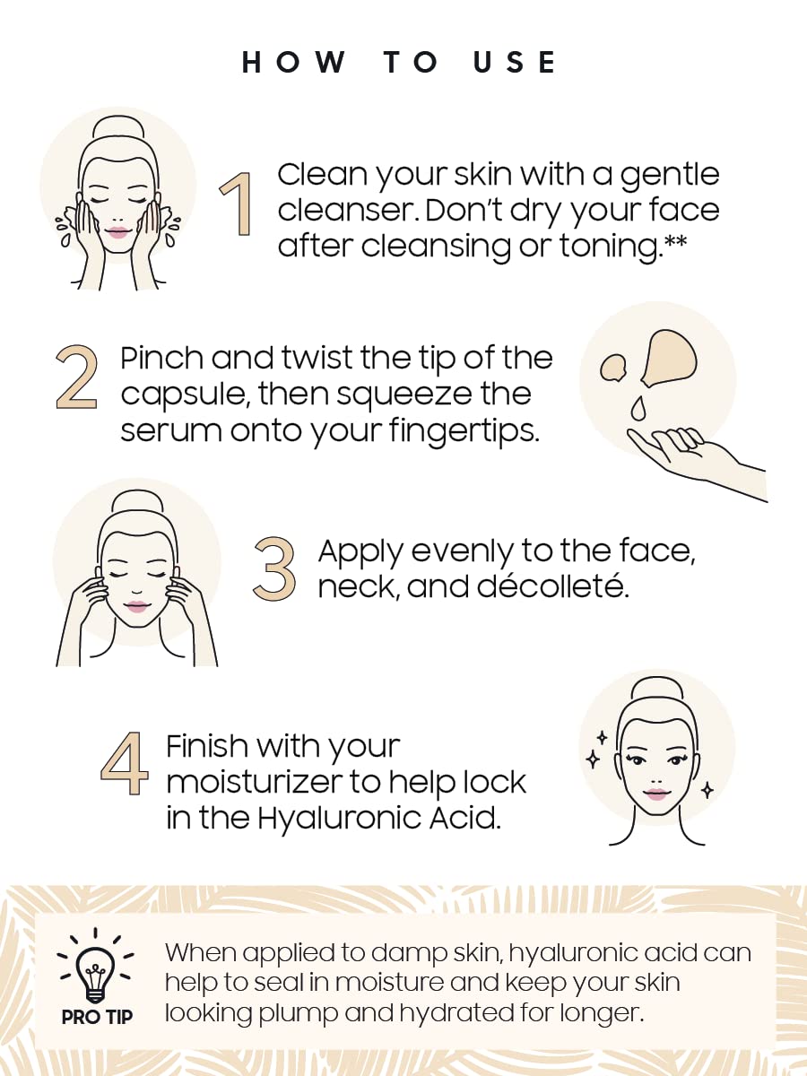 Skinworks Hyaluronic Serum capsules close-up showing daily hydration option.