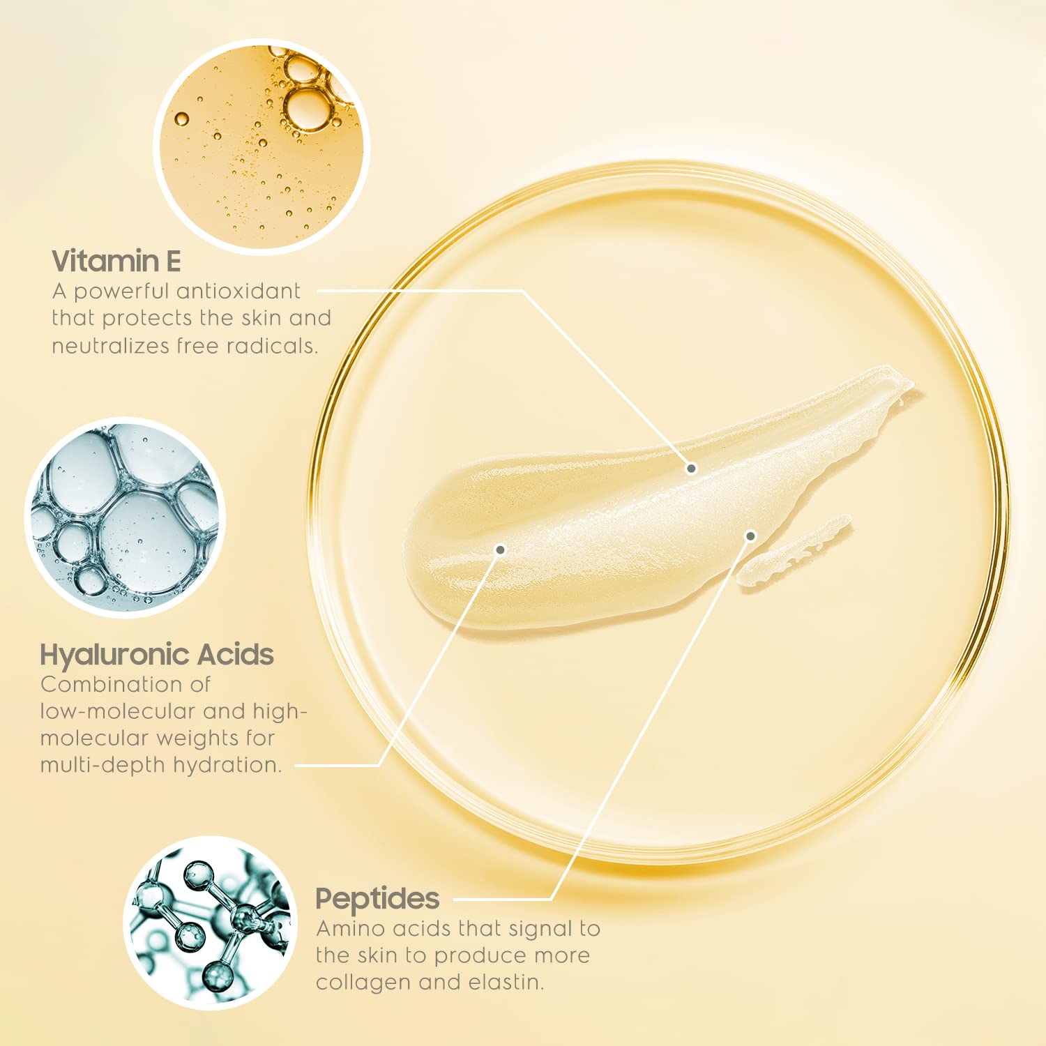 Skinworks Hyaluronic Serum texture glistening on skin for a dewy glow.