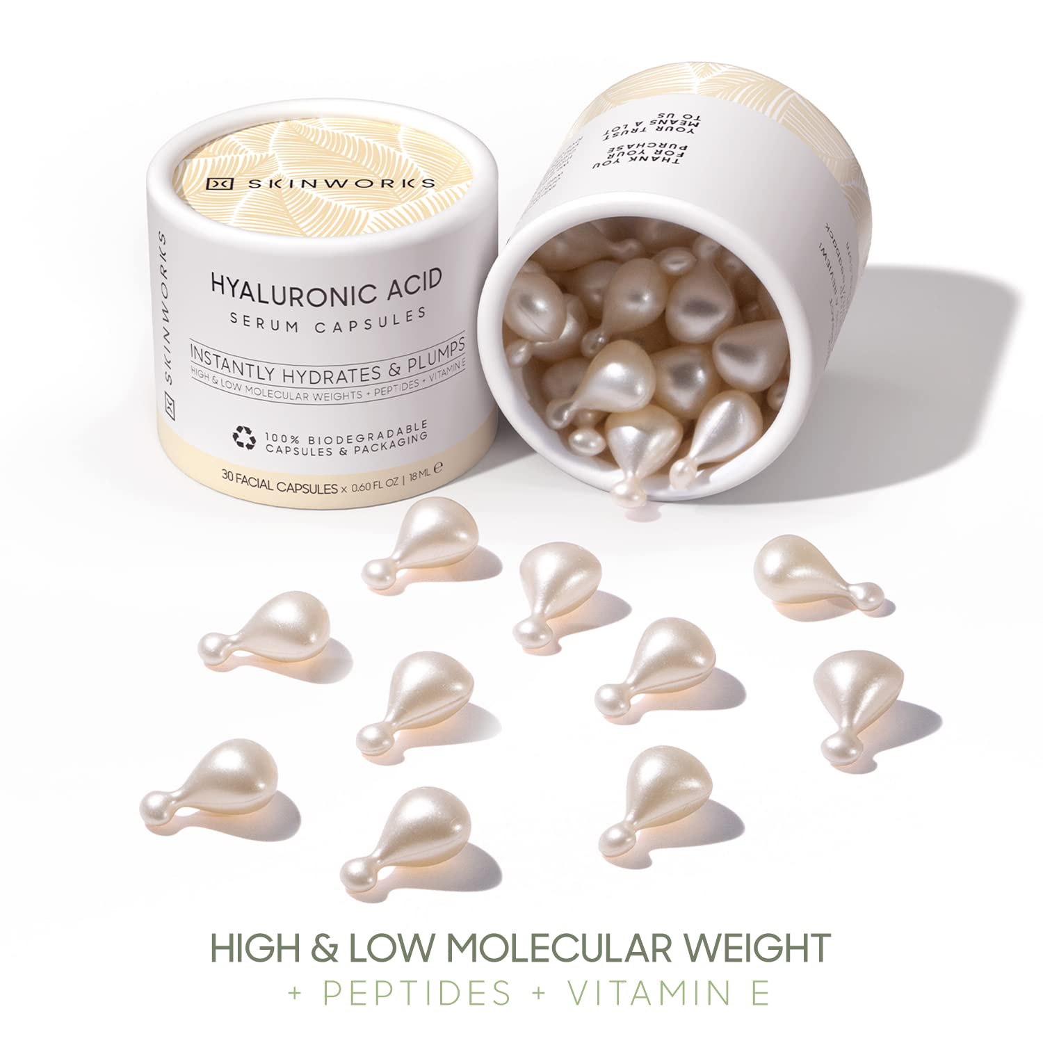 Skinworks Hyaluronic Serum refreshing texture applied on damp skin.