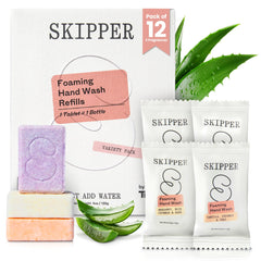 Skipper foaming hand soap tablet refill pack ready for zero-waste home cleaning