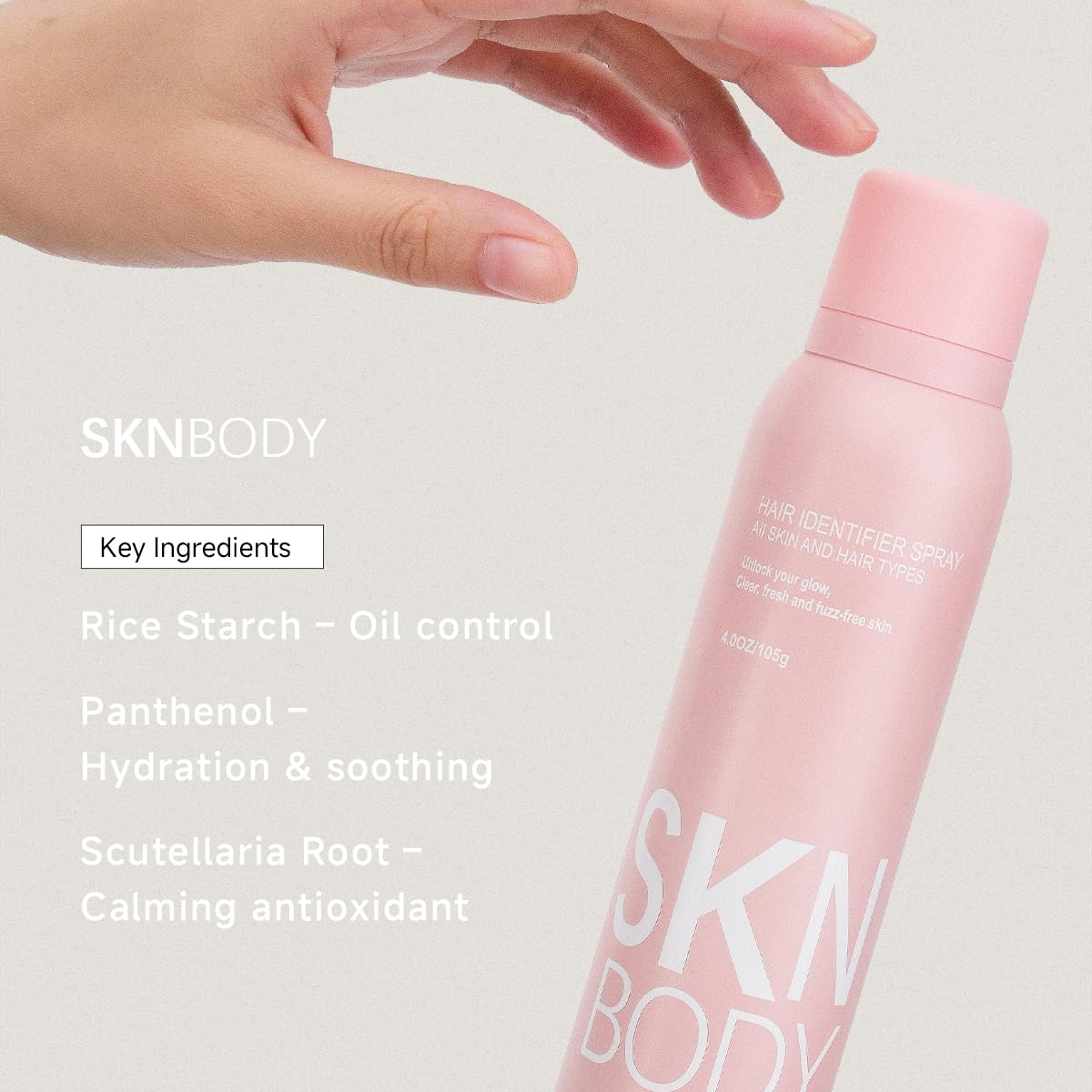 SKNBODY Hair Identifier Spray integrates into daily routine for quicker grooming.