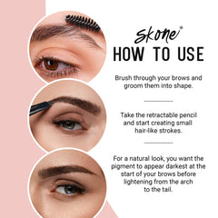 Skone Brow Wand smudge-proof formula maintaining brow definition all day