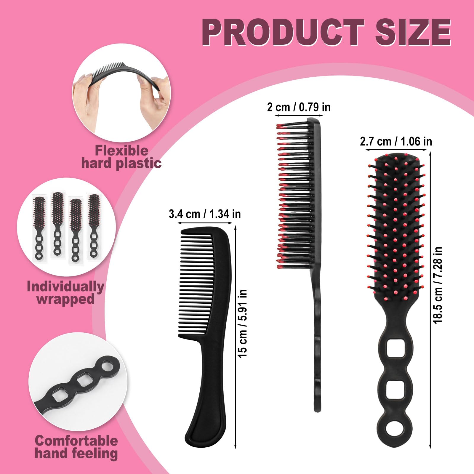 Skourvut travel combs 25 pieces, individually wrapped for clean, portable personal care.