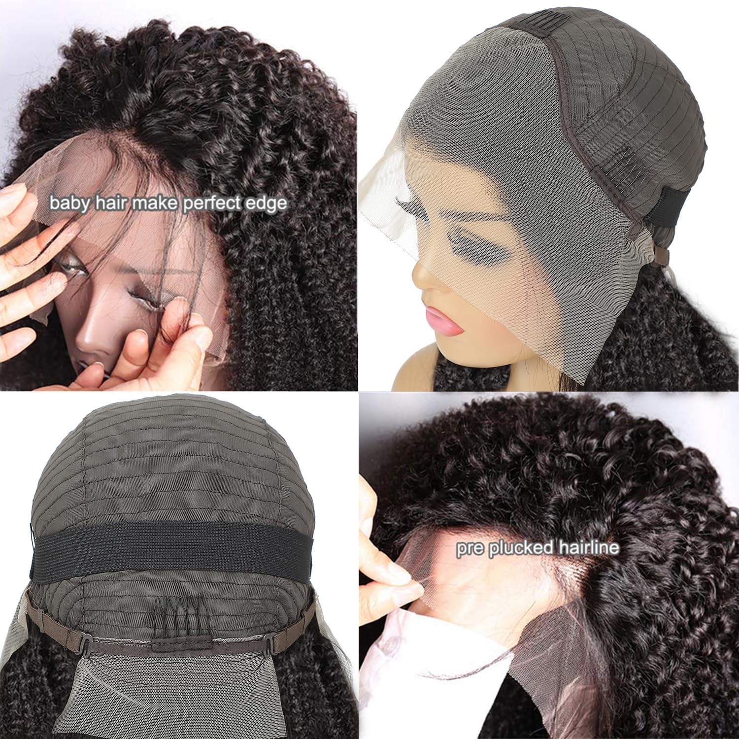 Skouty 24inch kinkycurly wig cap construction provides secure, comfortable fit