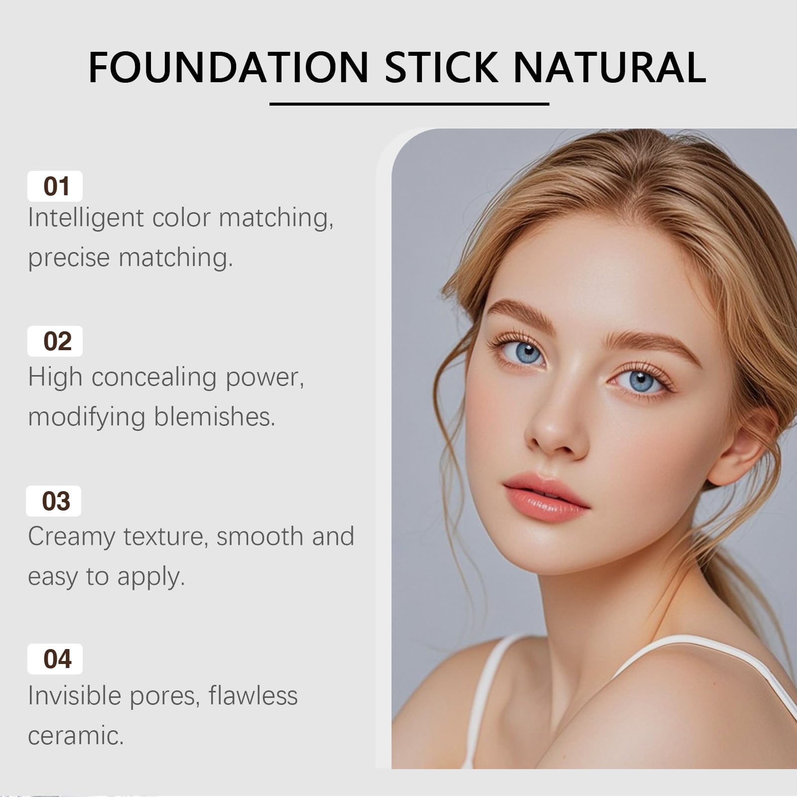 SKROSS Blanc Cover Cream Stick V White 32,000 ultra-fine German bristles ensure precise blending.