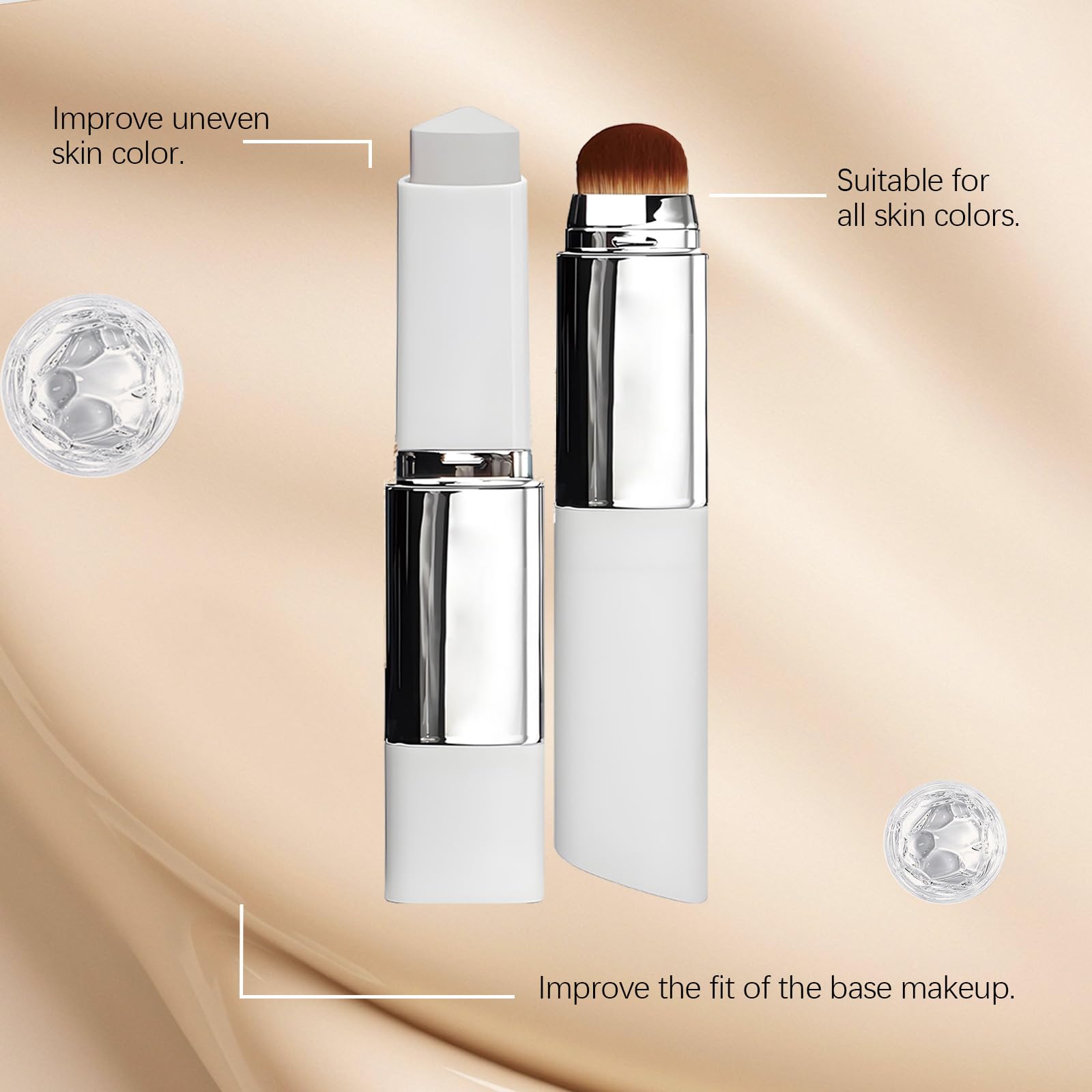SKROSS Blanc Cover Cream Stick V White compact design enables quick on-the-go touch-ups.