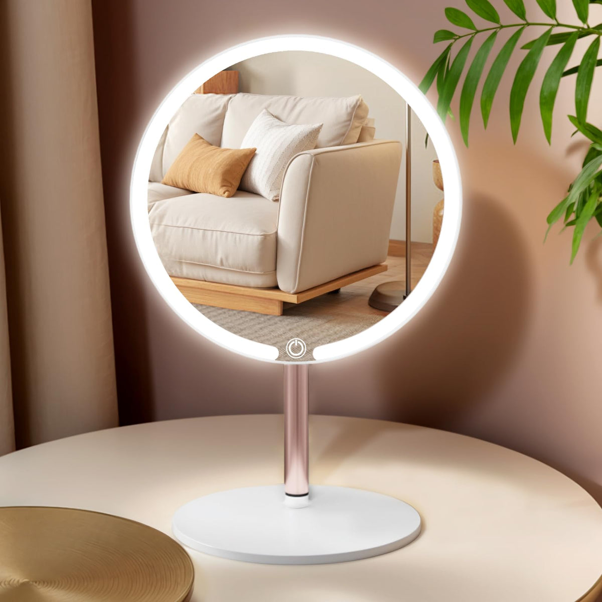 Espejo SKSFLY para maquillaje con luces de 8 pulgadas, iluminación clara para un acabado perfecto
