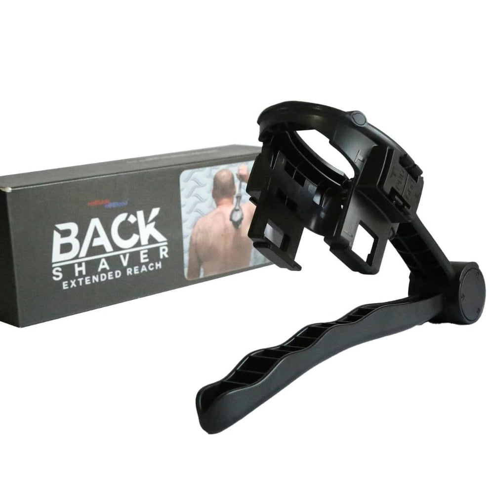 Skull Shaver Back Shaver Handle ergonomic-grip offers secure control during back shaving.