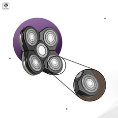 Skull Shaver Baron replacement blade quick-twist lock enables easy, mess-free blade swaps.