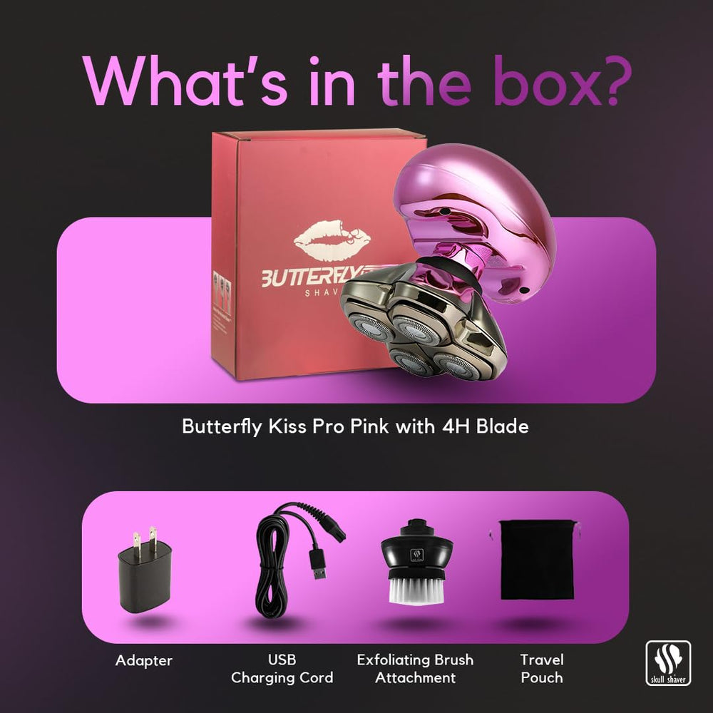 Skull Shaver Butterfly Kiss Pro ergonomic handle ensures precise control.