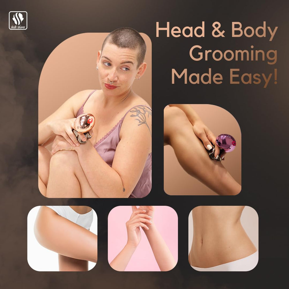 Skull Shaver Butterfly Kiss Pro hypoallergenic Japanese blades for sensitive skin comfort.