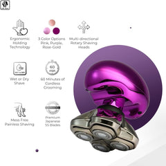 Skull Shaver Butterfly Kiss Pro in shower demonstrates wet shaving flexibility.